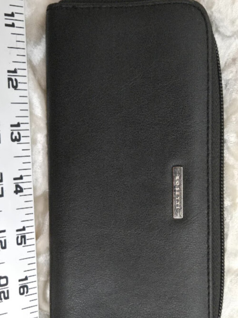Rosetti Black Zip Around Wallet Organizer Faux Leather Wristlet Clutch